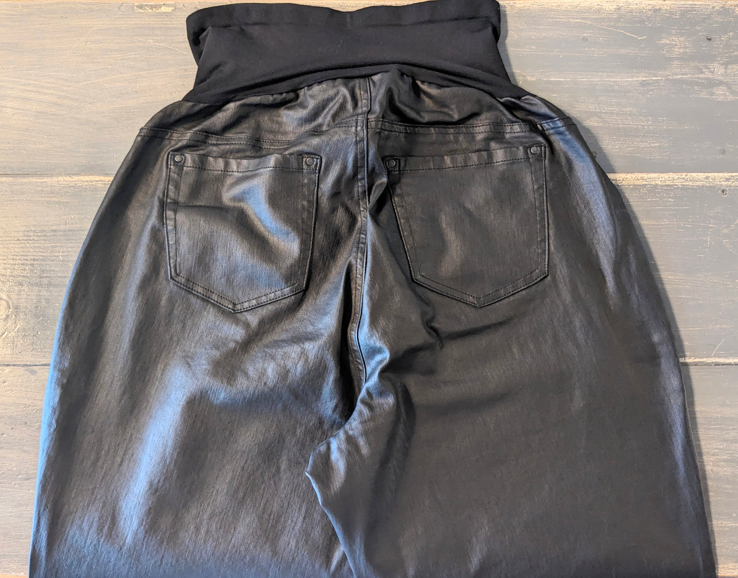 Faux leather full panel 27" skinny pants, Black *brand new*
