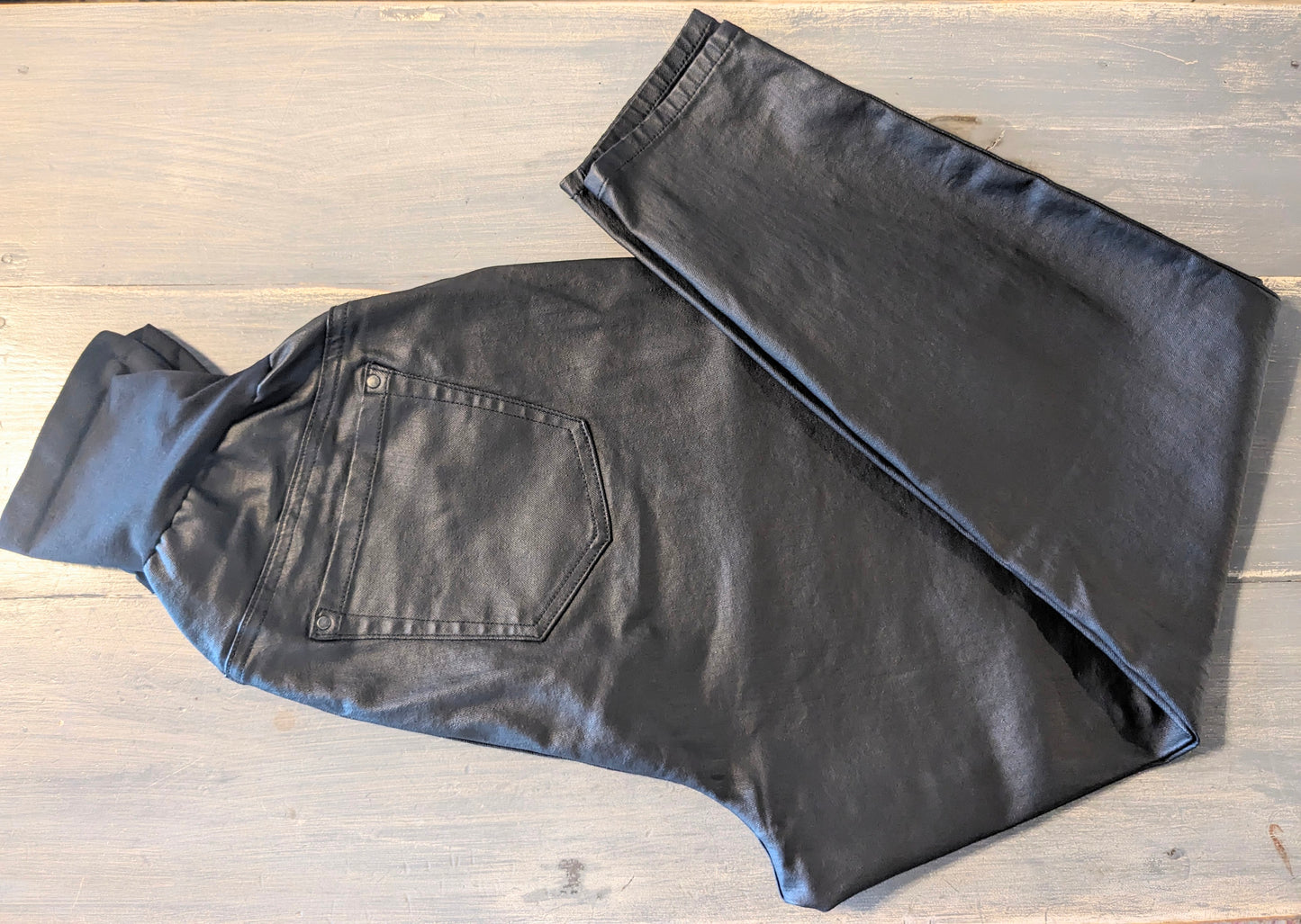 Faux leather full panel 27" skinny pants, Black *brand new*