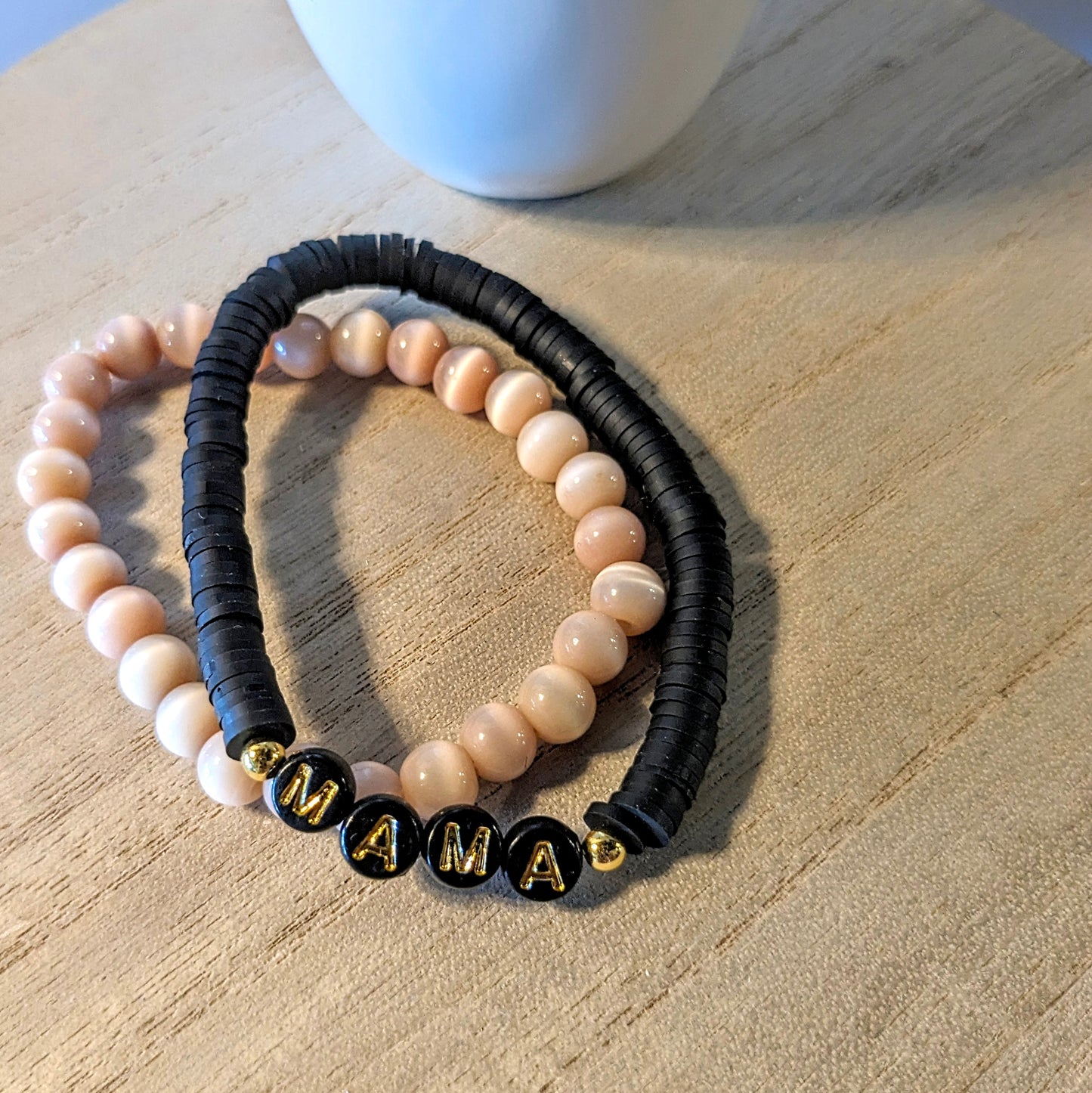 Handmade stretchy bead bracelet, Asst'd