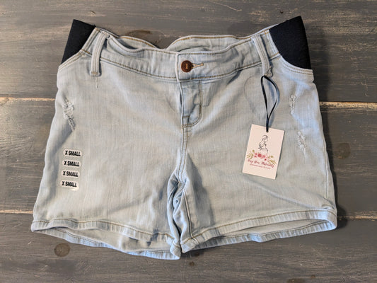 Side panels 4" denim shorts, Light wash