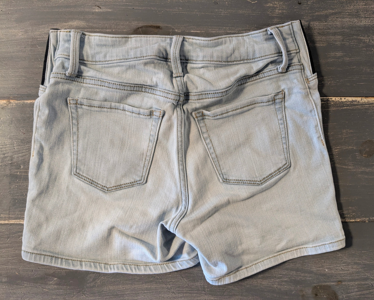 Side panels 4" denim shorts, Light wash