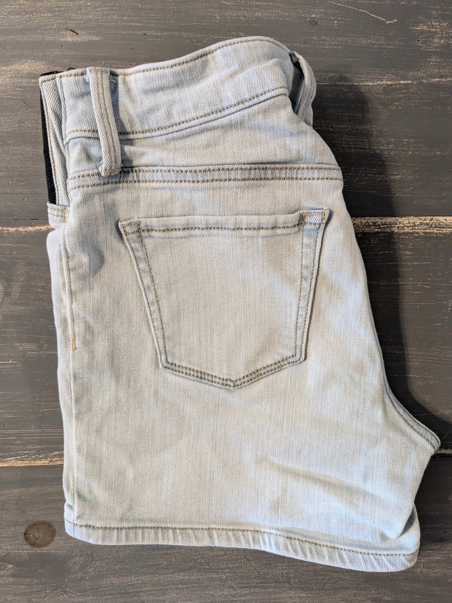 Side panels 4" denim shorts, Light wash