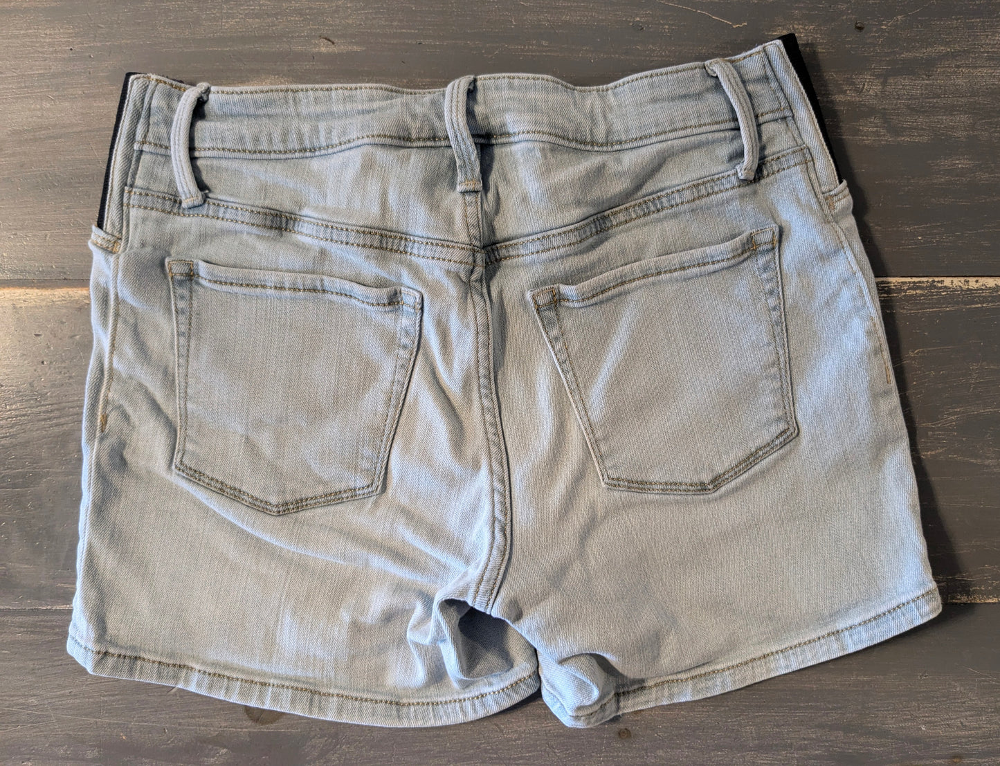 Side panels 4" denim shorts, Light wash