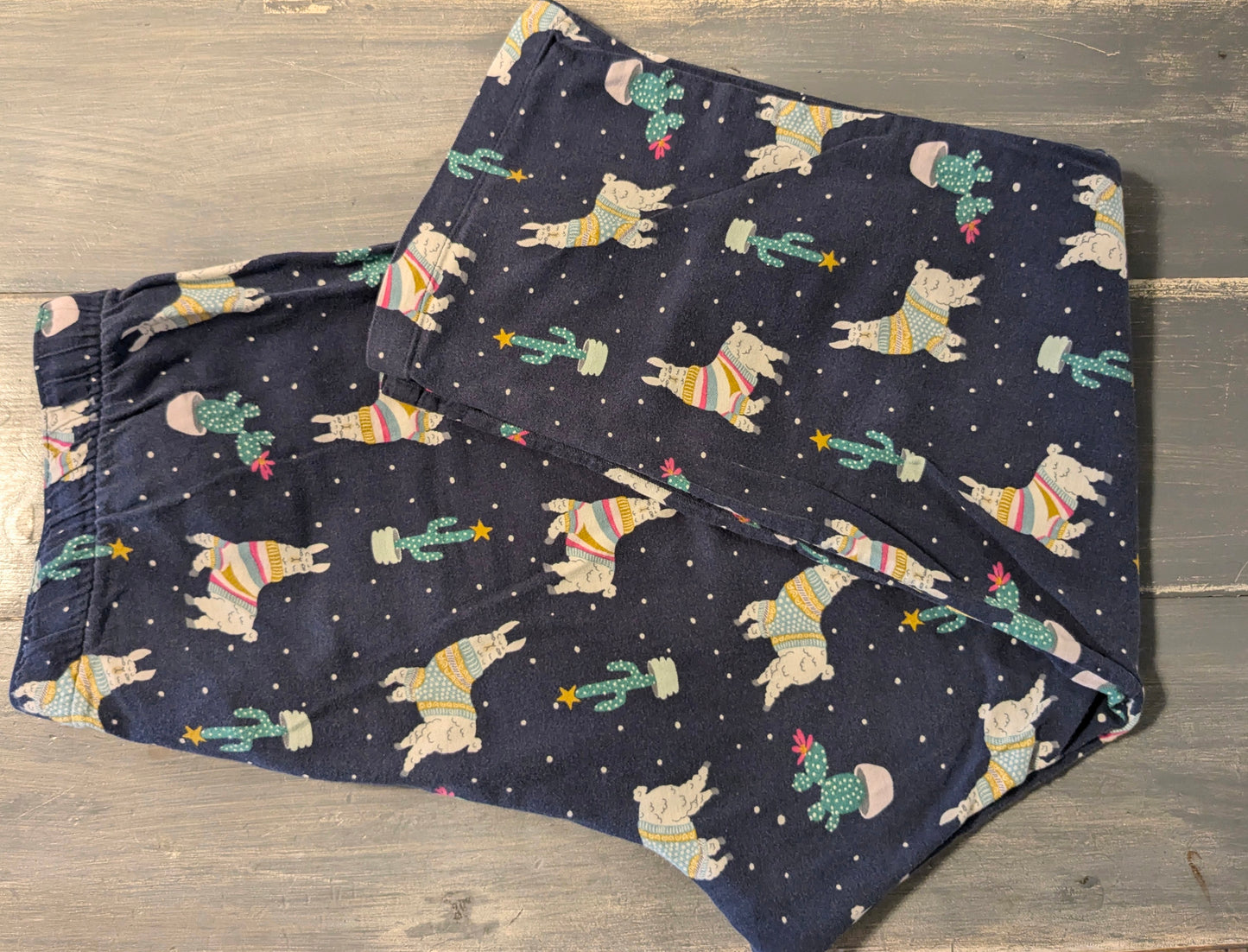 Drawstring waistband 27" lounge pants, Navy llamas