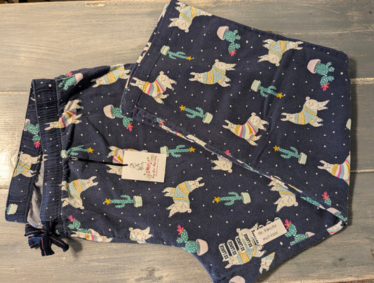 Drawstring waistband 27" lounge pants, Navy llamas
