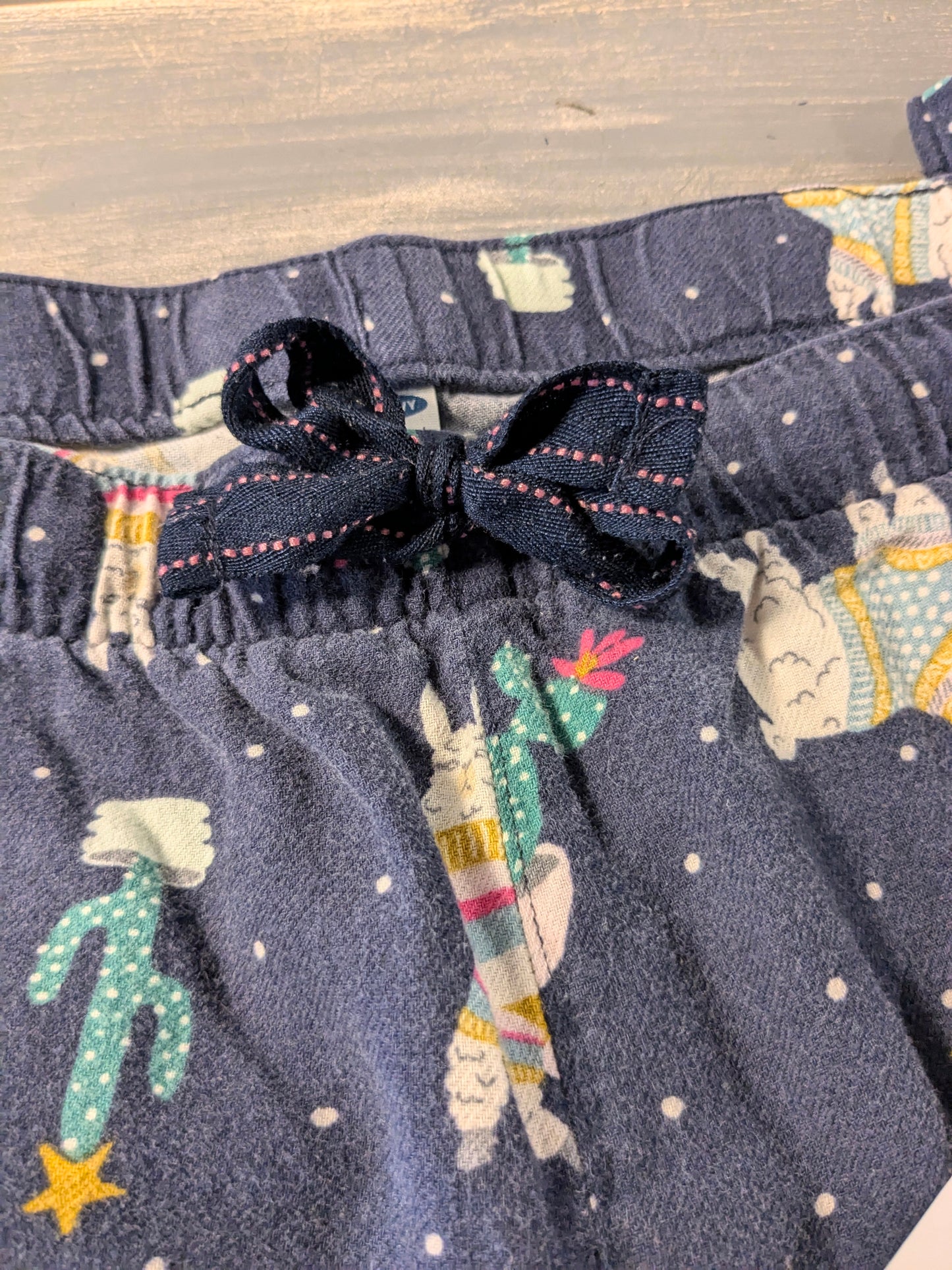 Drawstring waistband 27" lounge pants, Navy llamas