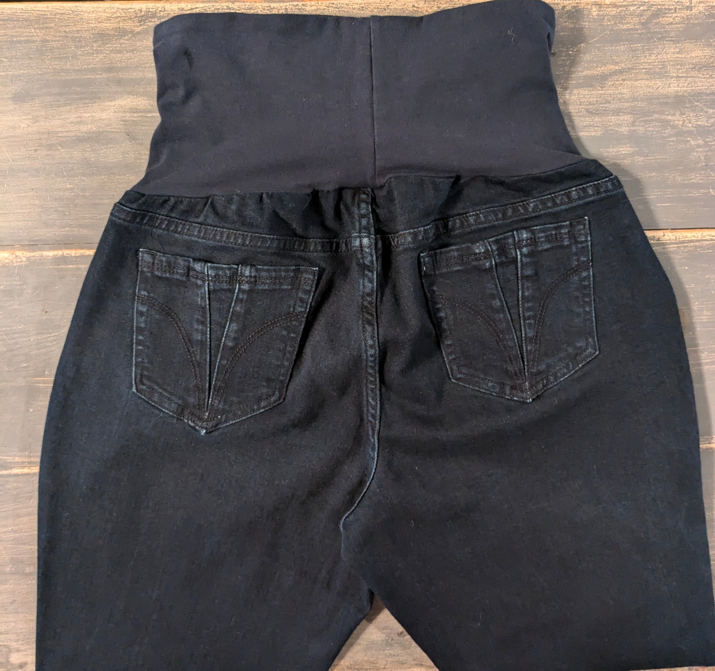 Postpartum compression panel 28" skinny jeans, Dark wash