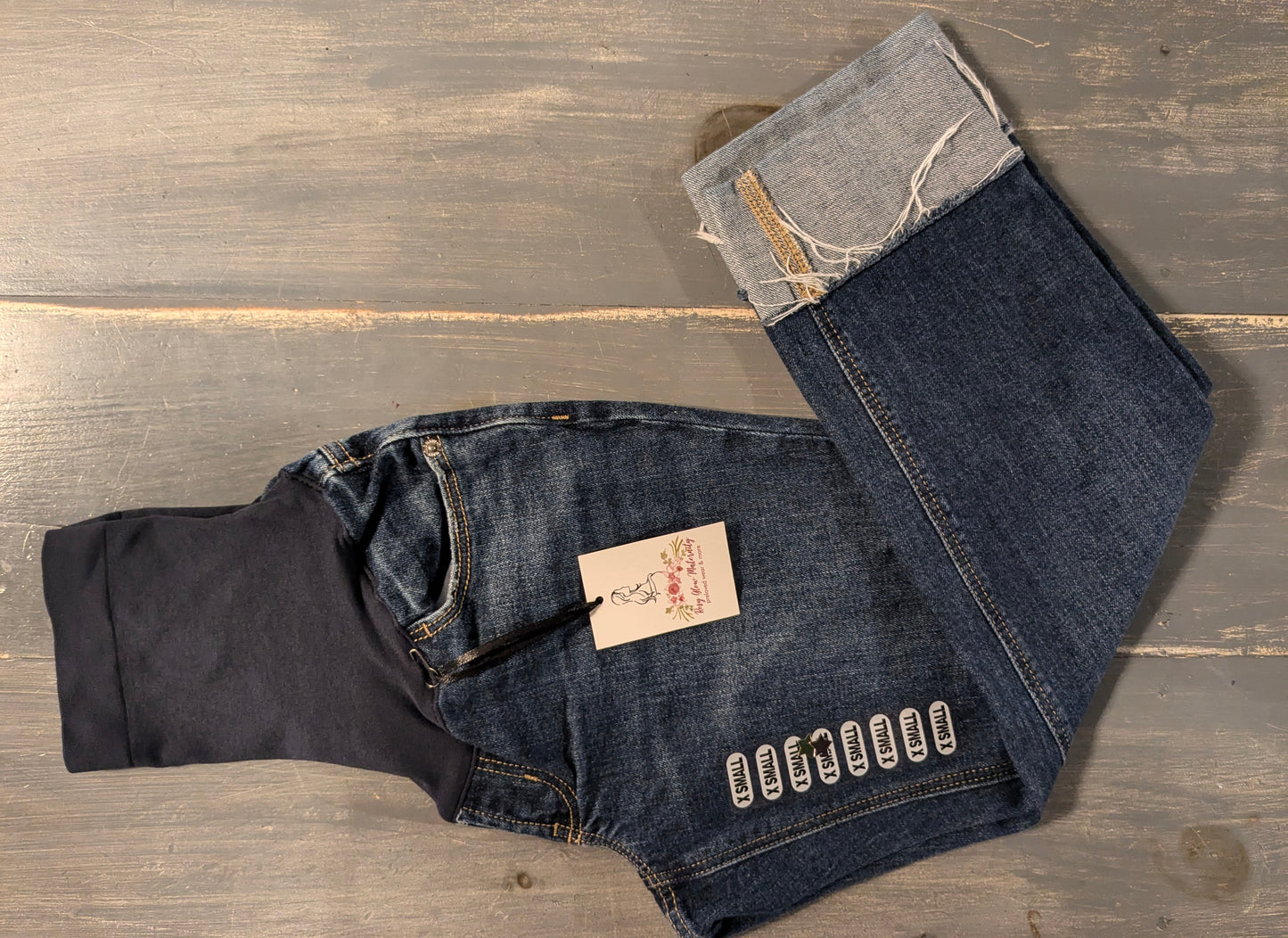 Full panel cropped 22" boyfriend jeans, Dark wash