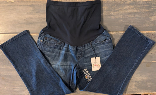 Full panel straight leg 23" cropped jeans, Medium wash