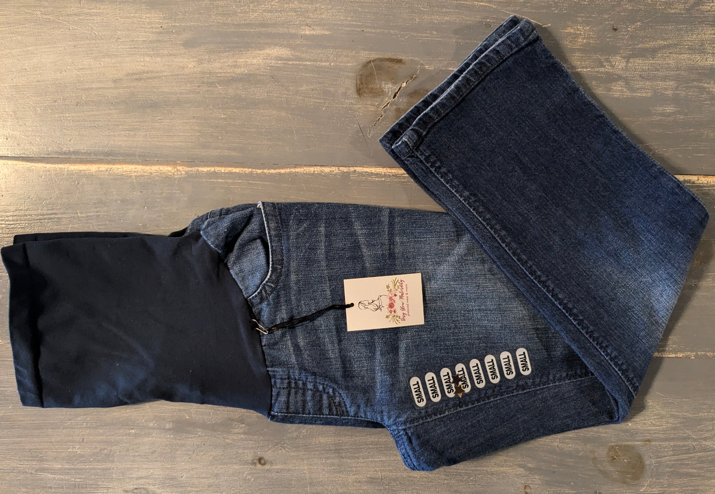 Full panel straight leg 23" cropped jeans, Medium wash