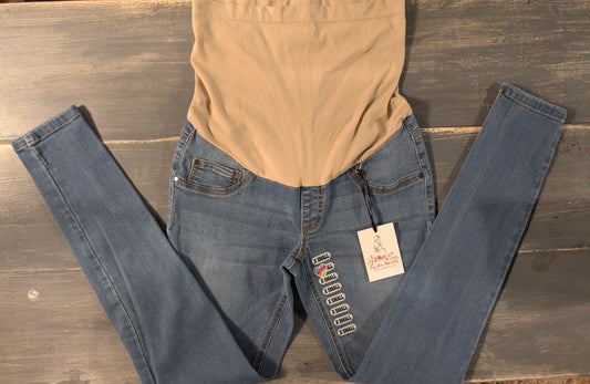 Full panel 26" distressed skinny jeans, Light wash