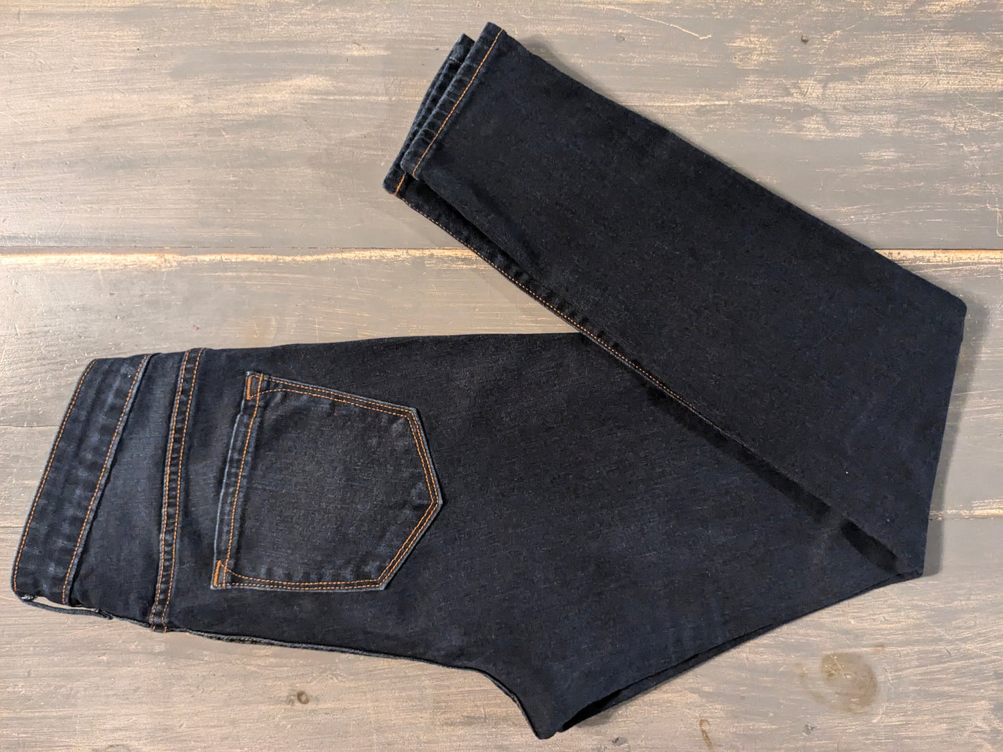 Side panels 27" Rockstar skinny jeans, Dark wash