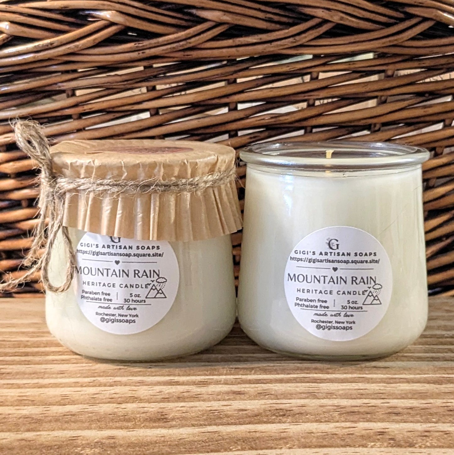 Tallow glass jar candle, Asst'd