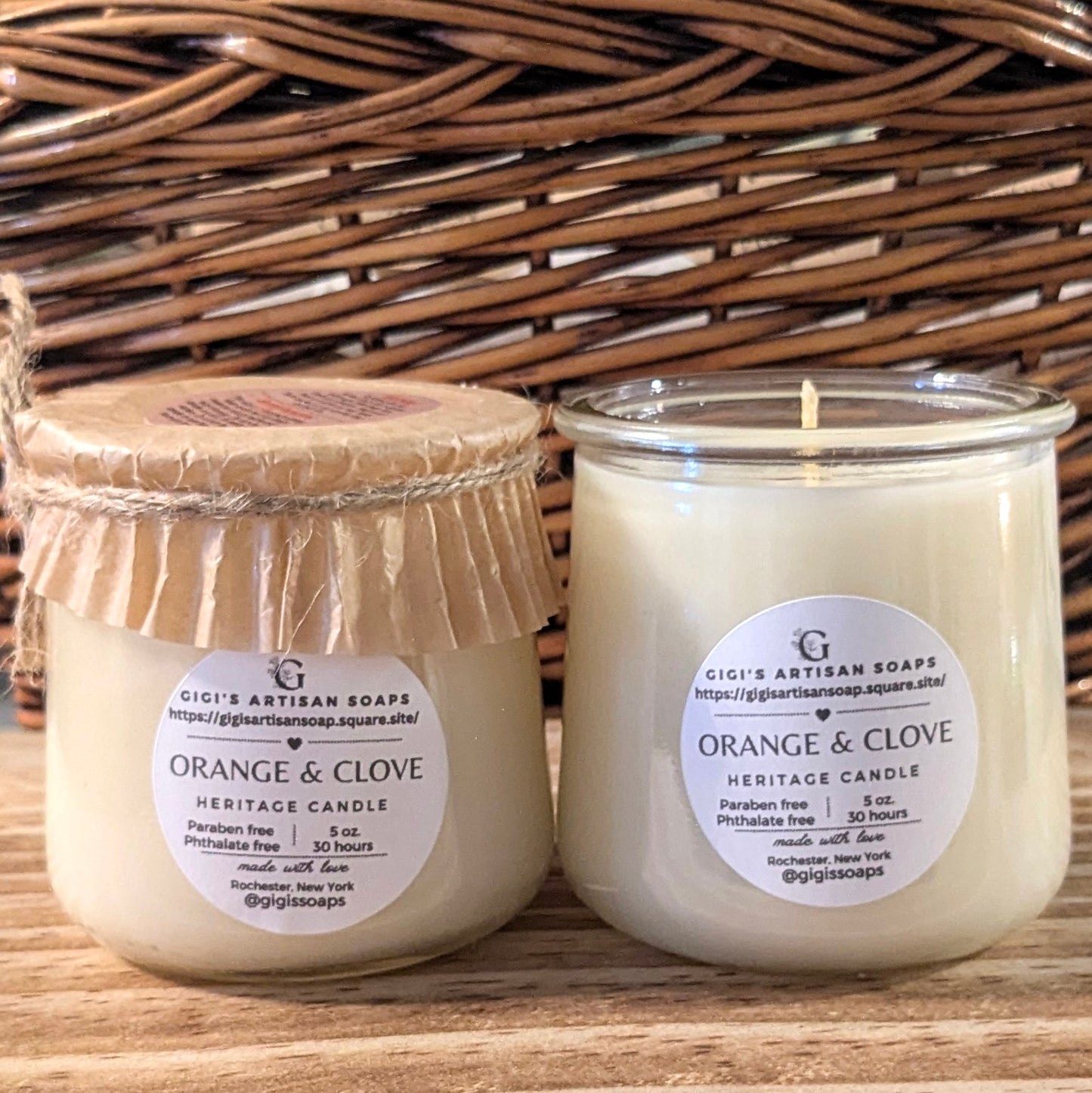 Tallow glass jar candle, Asst'd