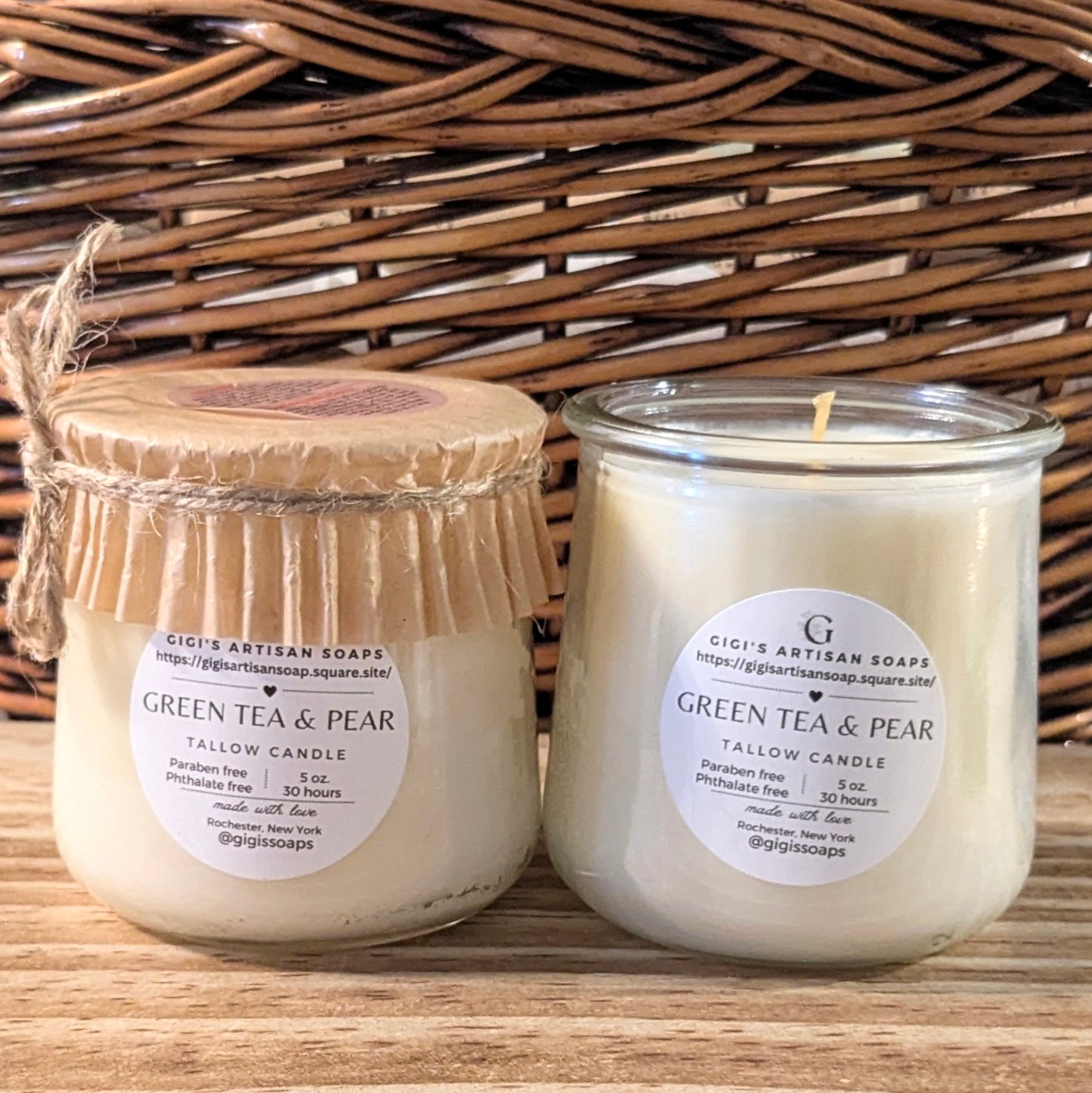 Tallow glass jar candle, Asst'd