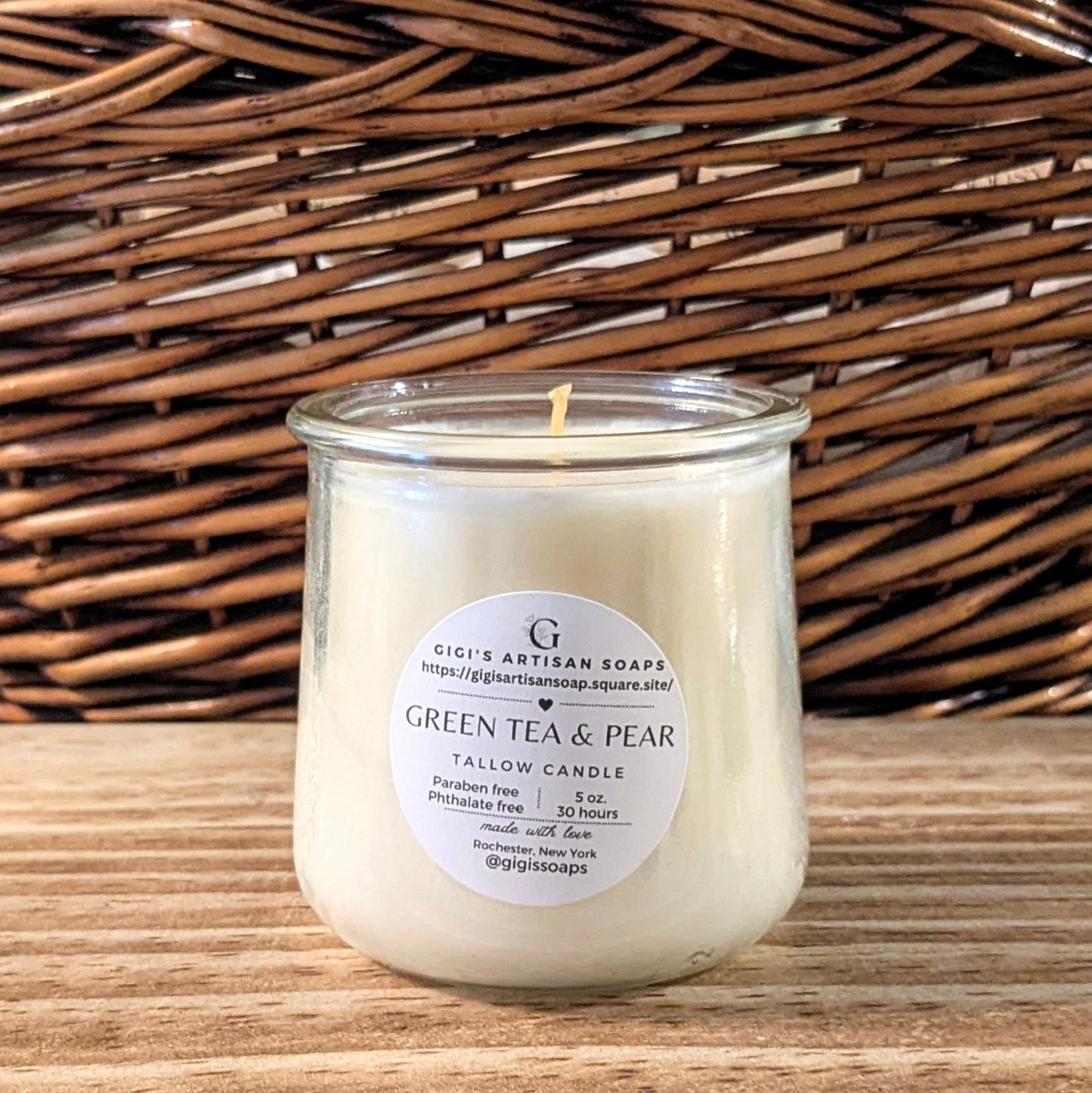 Tallow glass jar candle, Asst'd