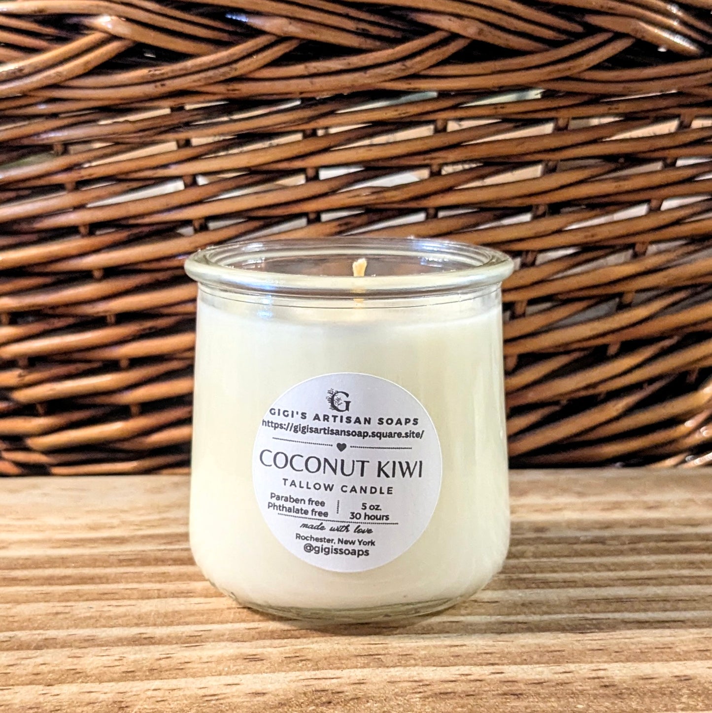 Tallow glass jar candle, Asst'd