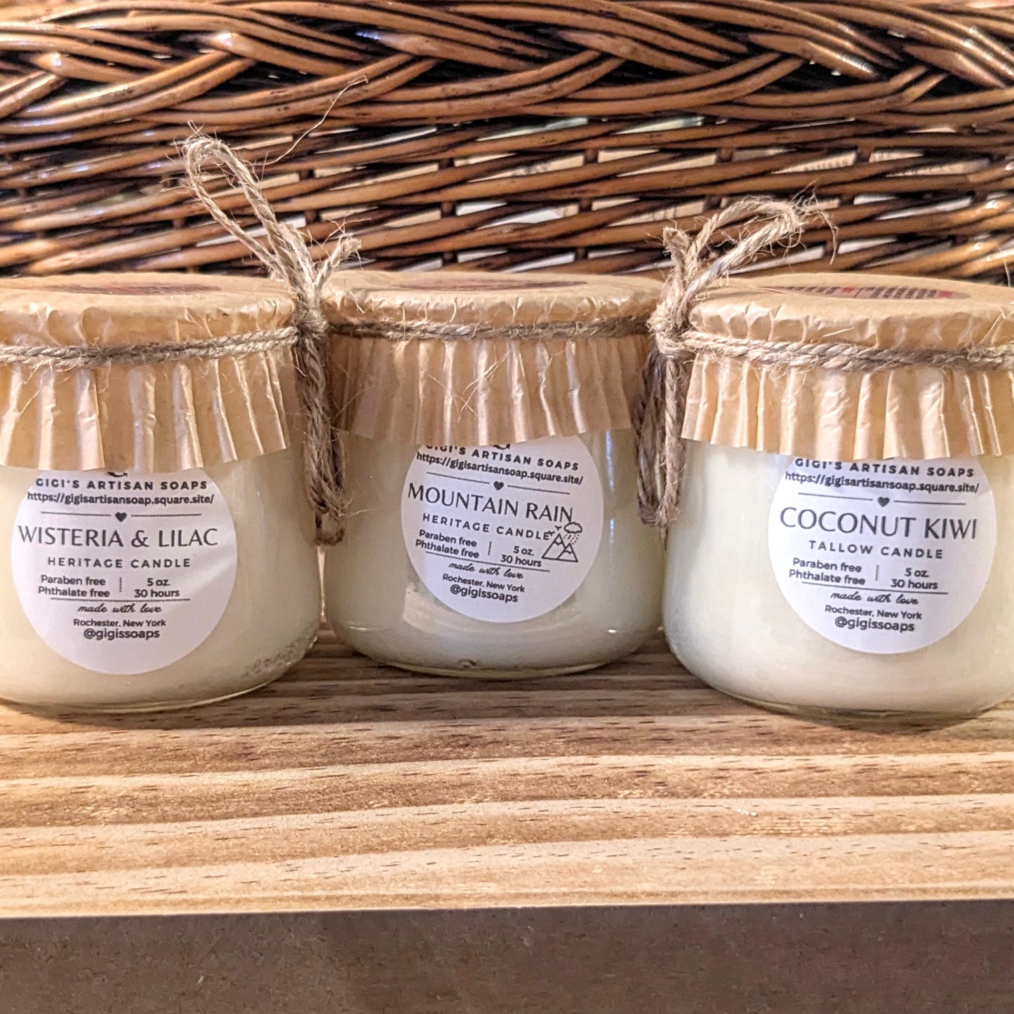 Tallow glass jar candle, Asst'd