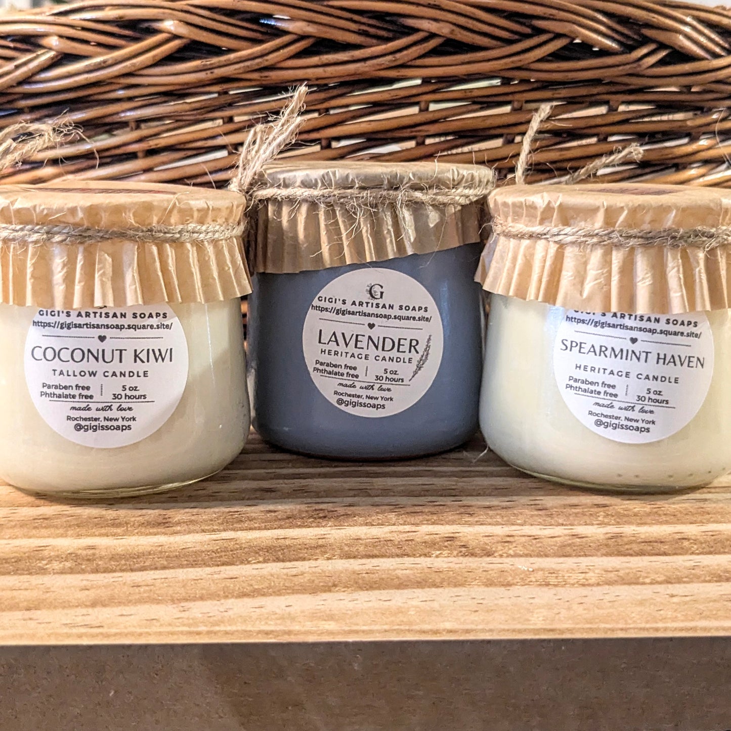 Tallow glass jar candle, Asst'd