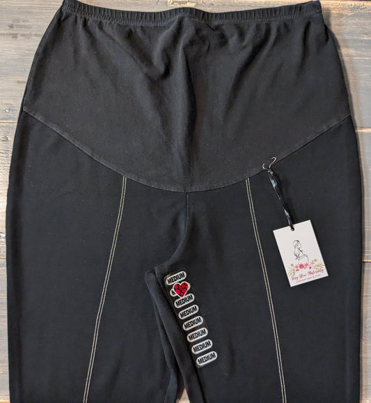 Accent stitching full panel 24" leggings, Black