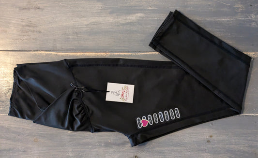 Under-belly crisscross panel 25" active leggings, Black