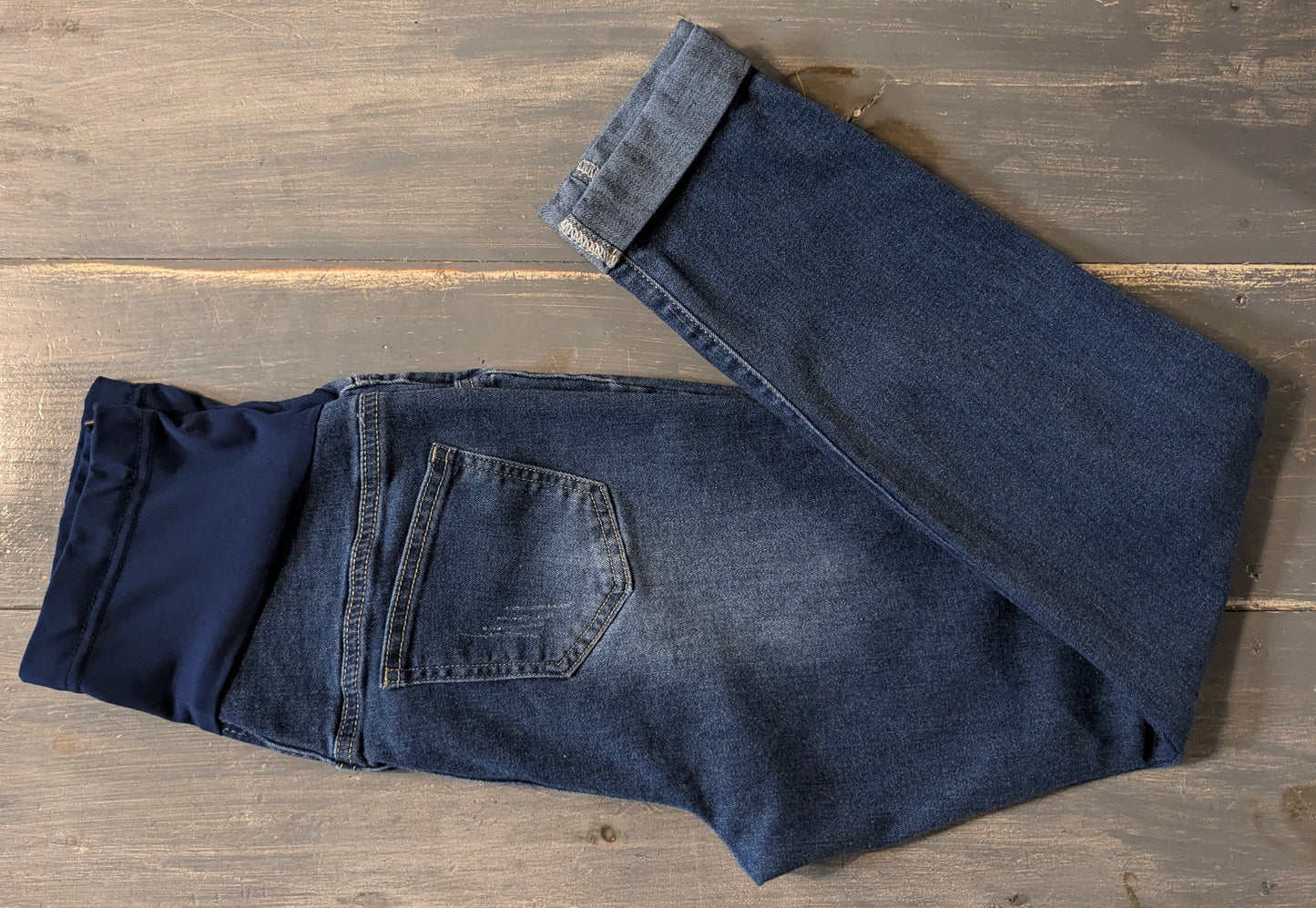 Cuffed hem full panel 26" skinny jeans, Multi wash