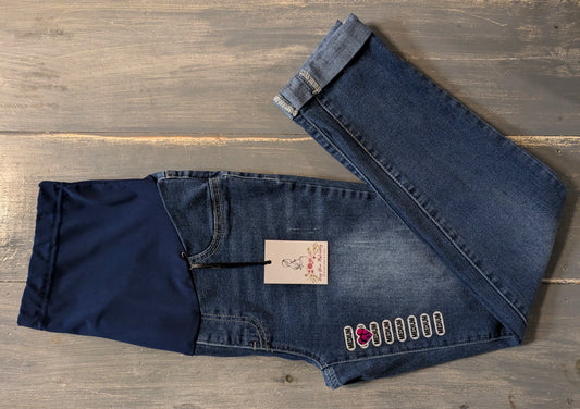 Cuffed hem full panel 26" skinny jeans, Multi wash