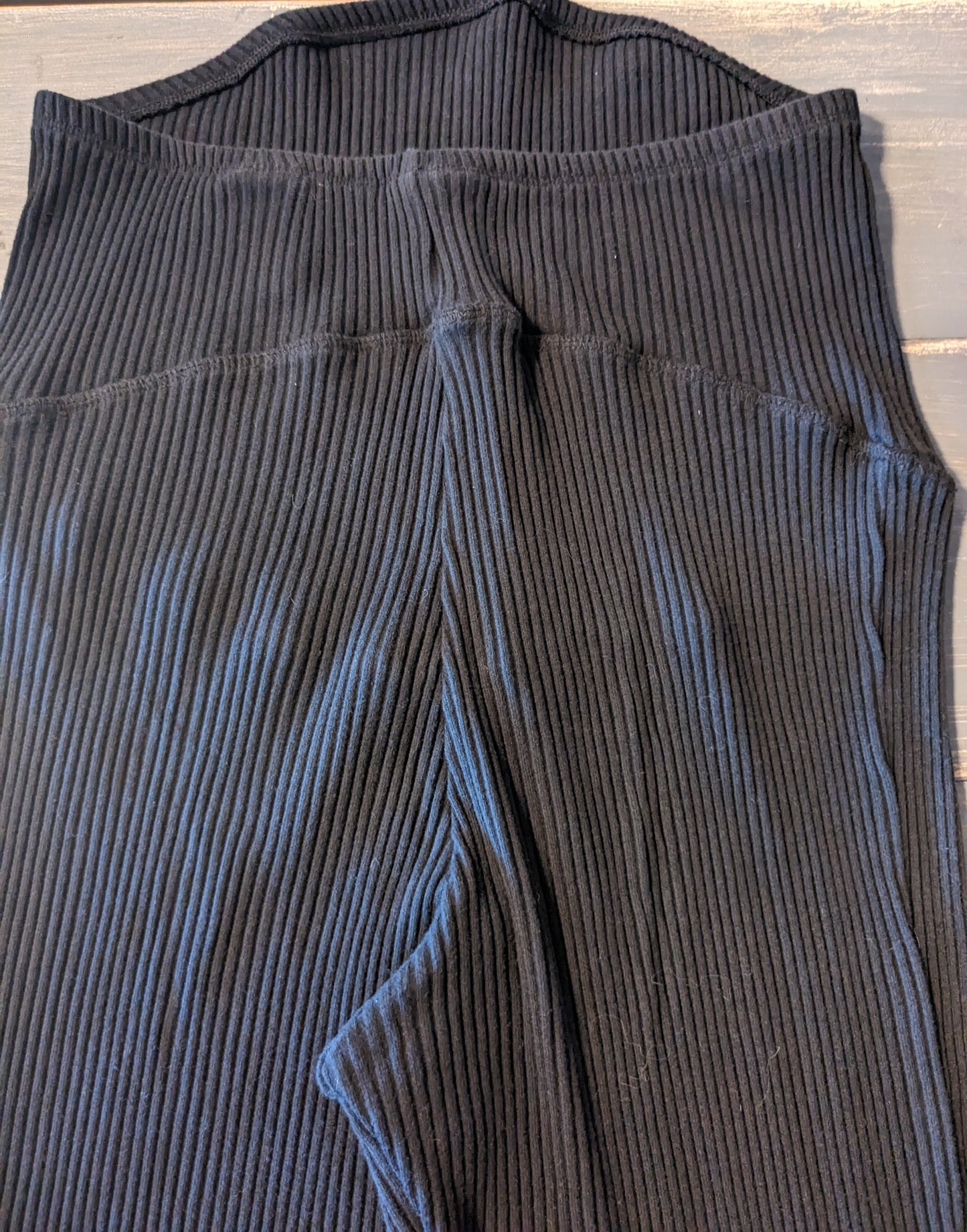 Ribbed knit full panel 29" leggings, Black