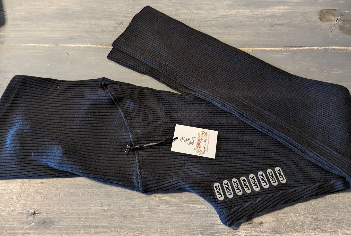Ribbed knit full panel 29" leggings, Black
