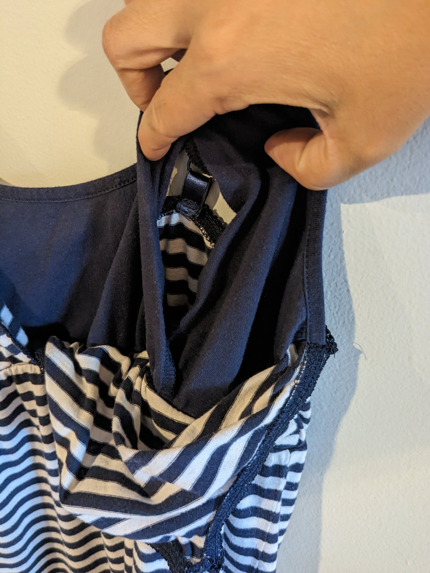 Striped Clasp strap petite babydoll sleepwear -NF