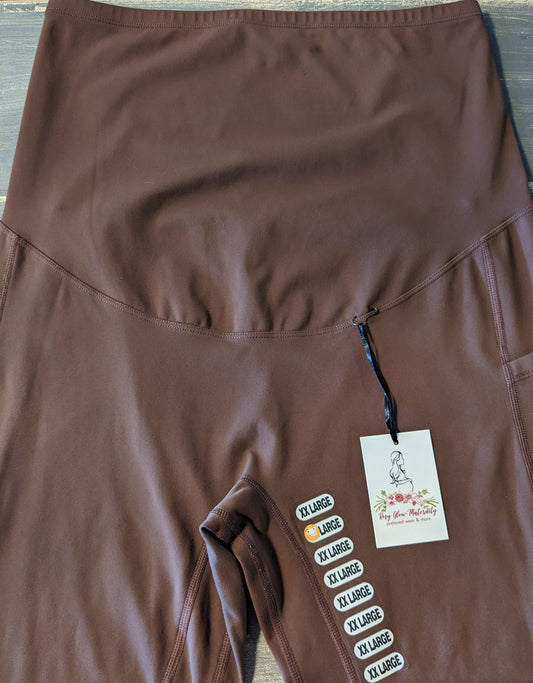 Active full panel 26" pocket leggings, Chocolate