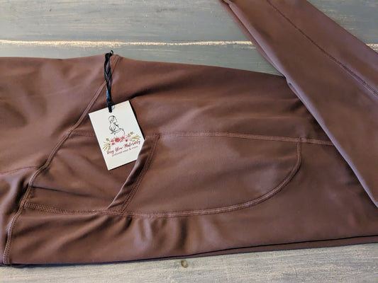 Active full panel 26" pocket leggings, Chocolate