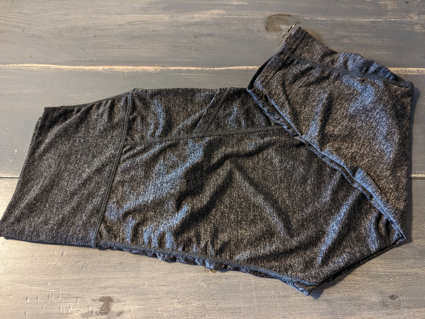 Full panel 16" cropped leggings with pockets, Heathered grey