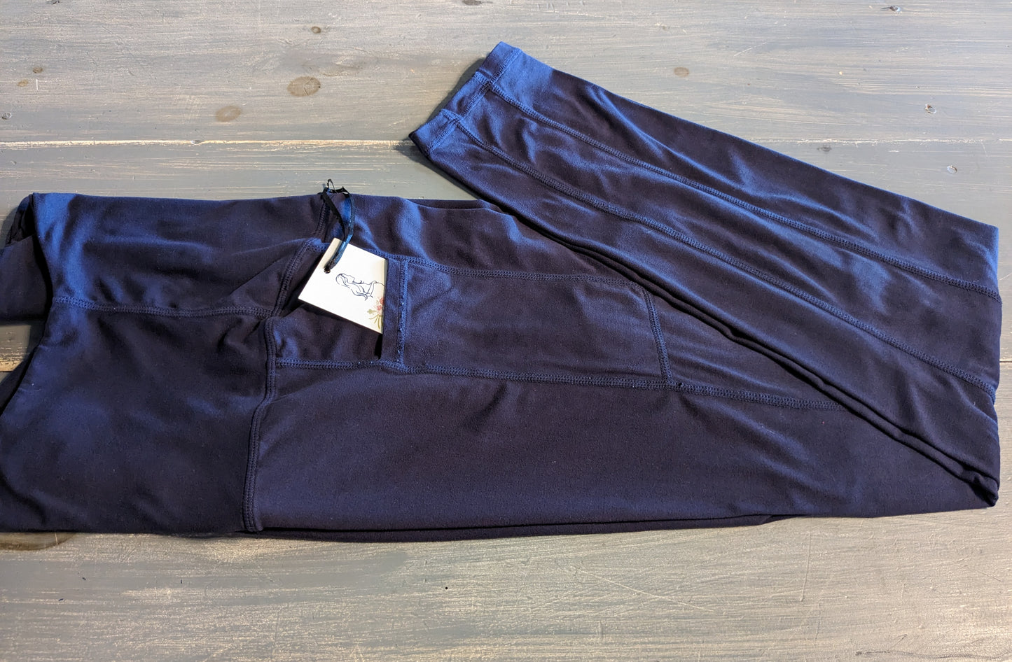 Full panel 25" cropped leggings with pockets, Navy