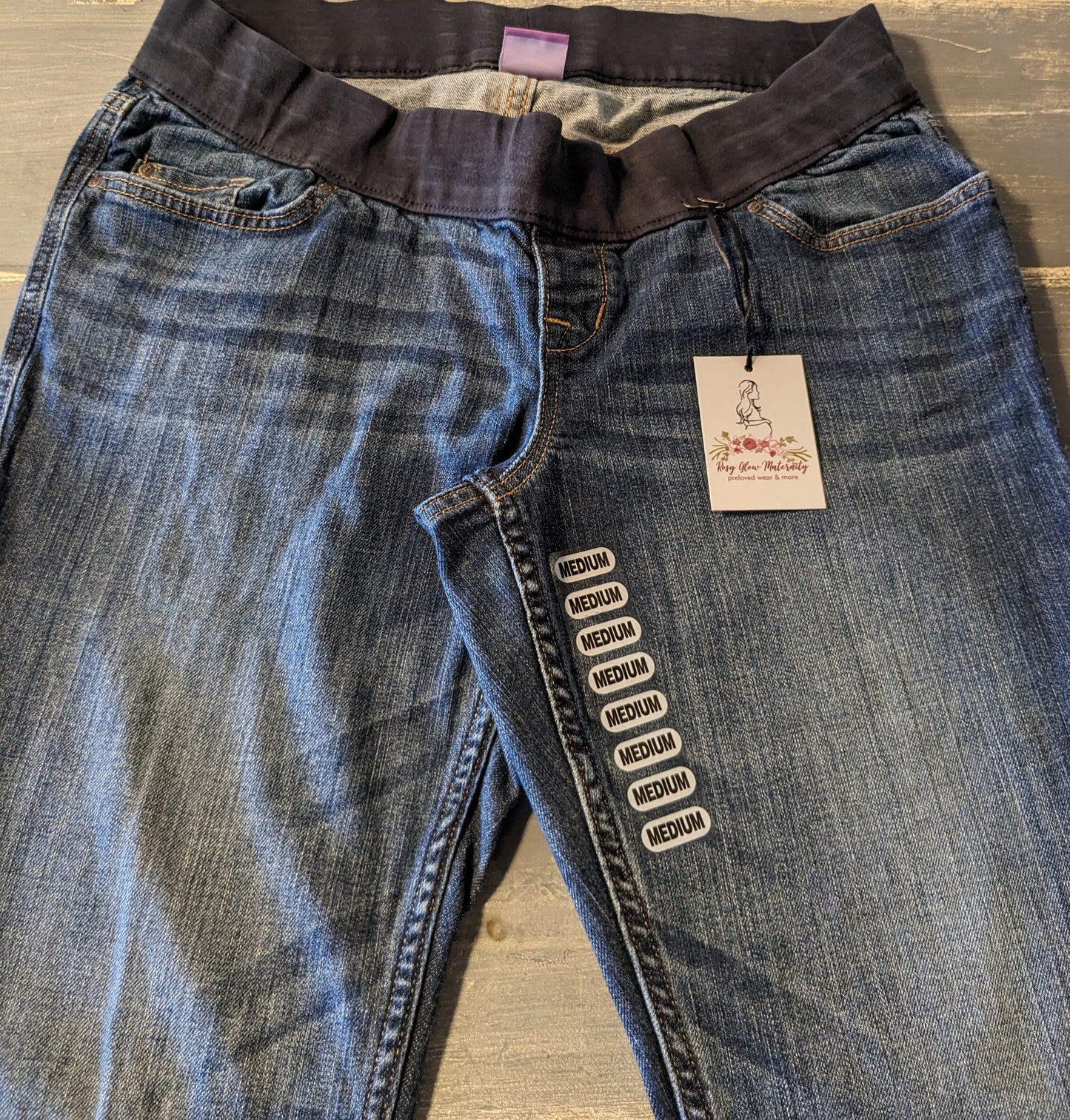 Under-belly panel 31" bootcut jeans, Dark wash