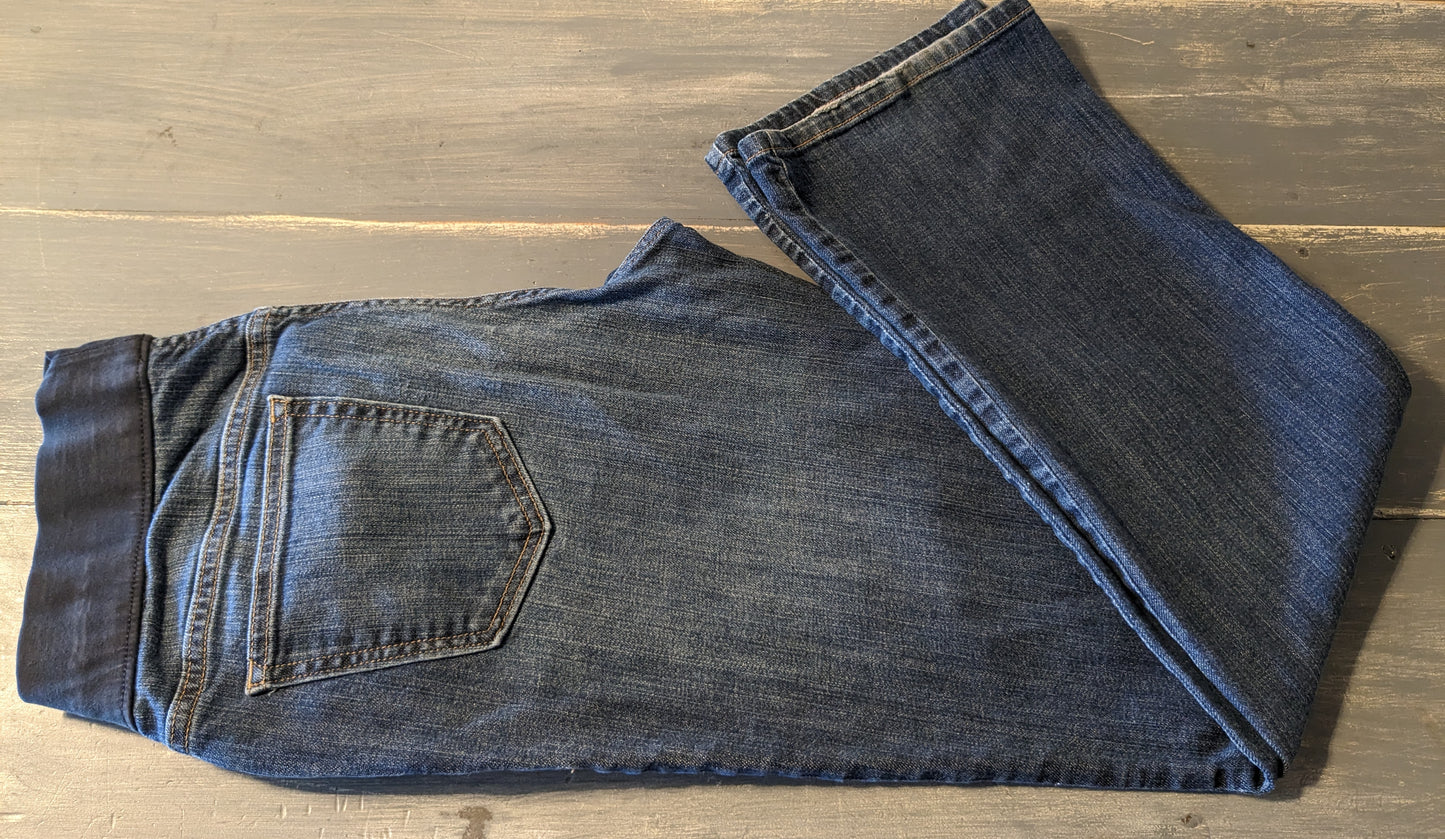 Under-belly panel 31" bootcut jeans, Dark wash
