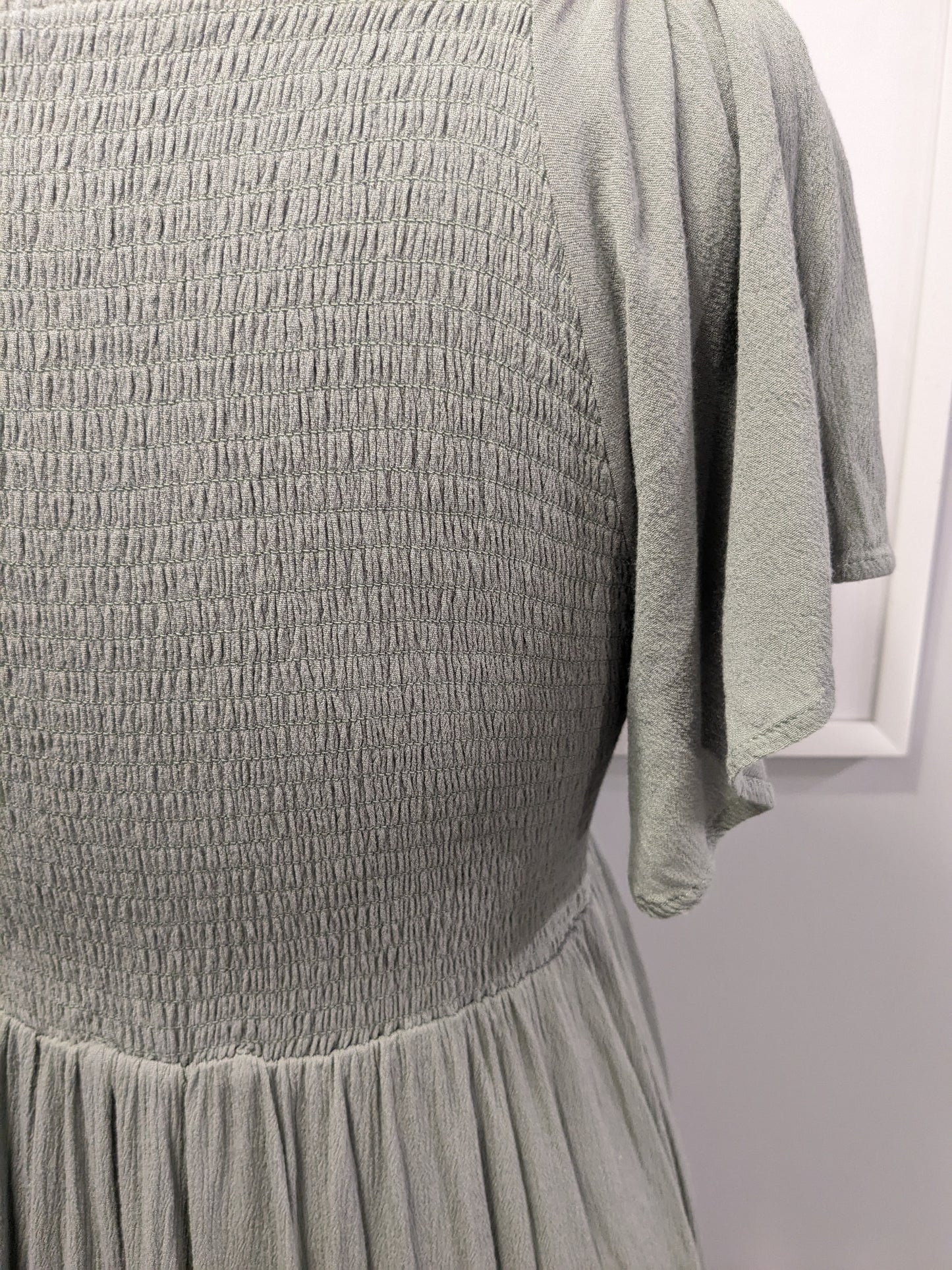 Smocked Midi in Sage