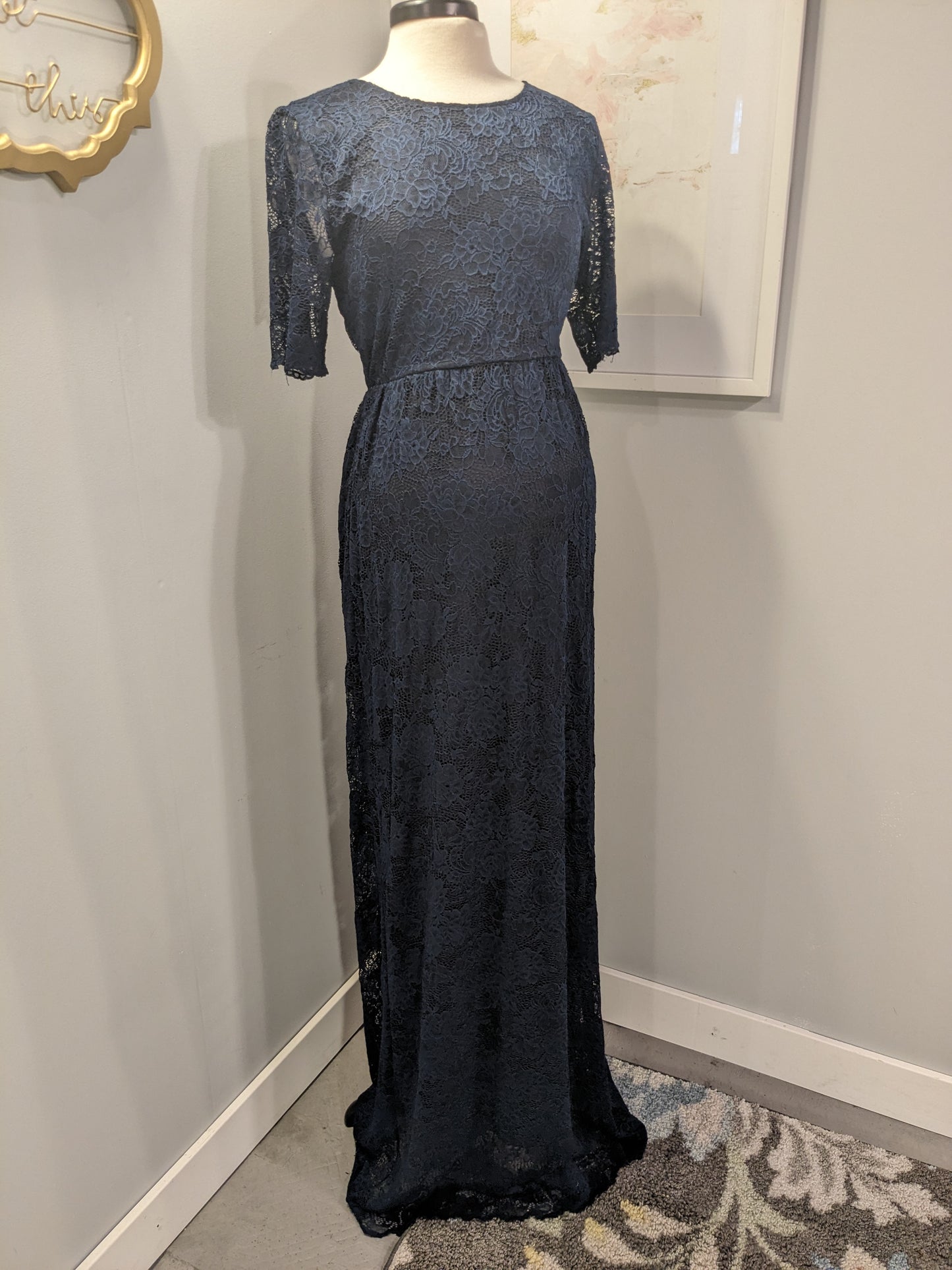 Midnight Blue Lace Maxi