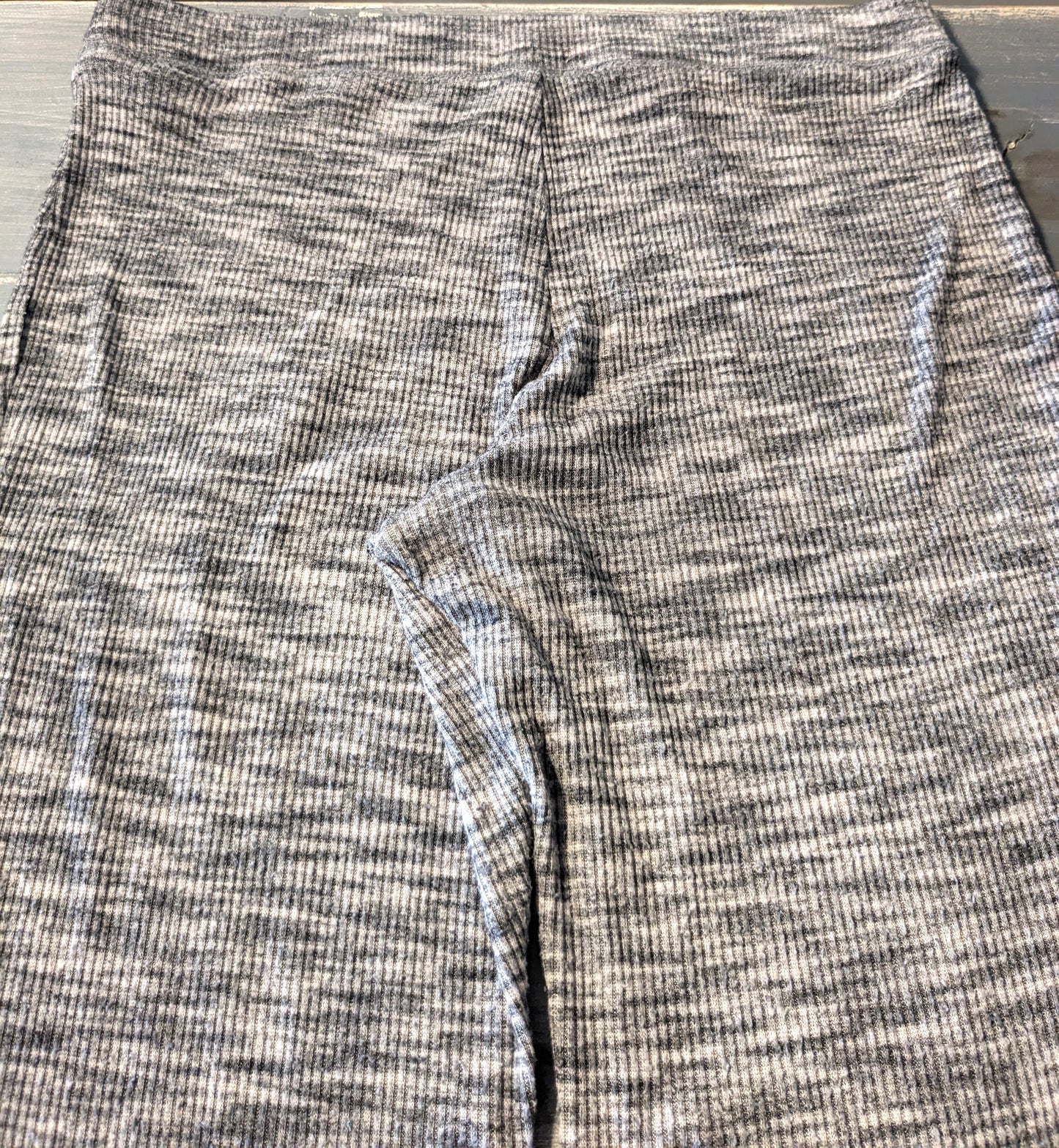 Ribbed knit elastic high waist 28" lounge pants, Grey