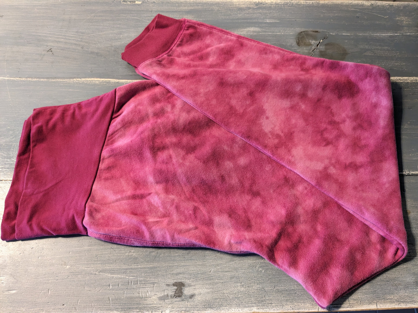 Cozy full panel 26" pocket joggers, Magenta tie-dye