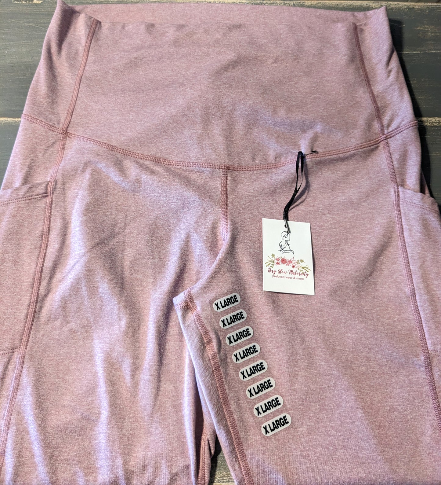 Active full panel side pockets 28" leggings, Mauve