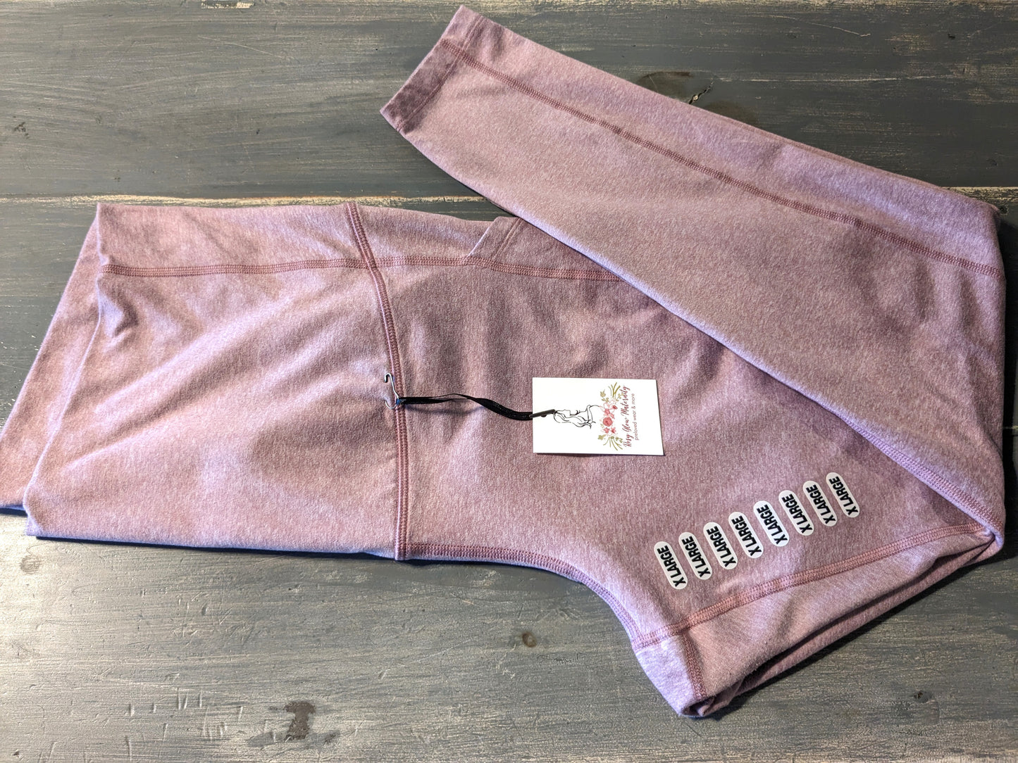 Active full panel side pockets 28" leggings, Mauve