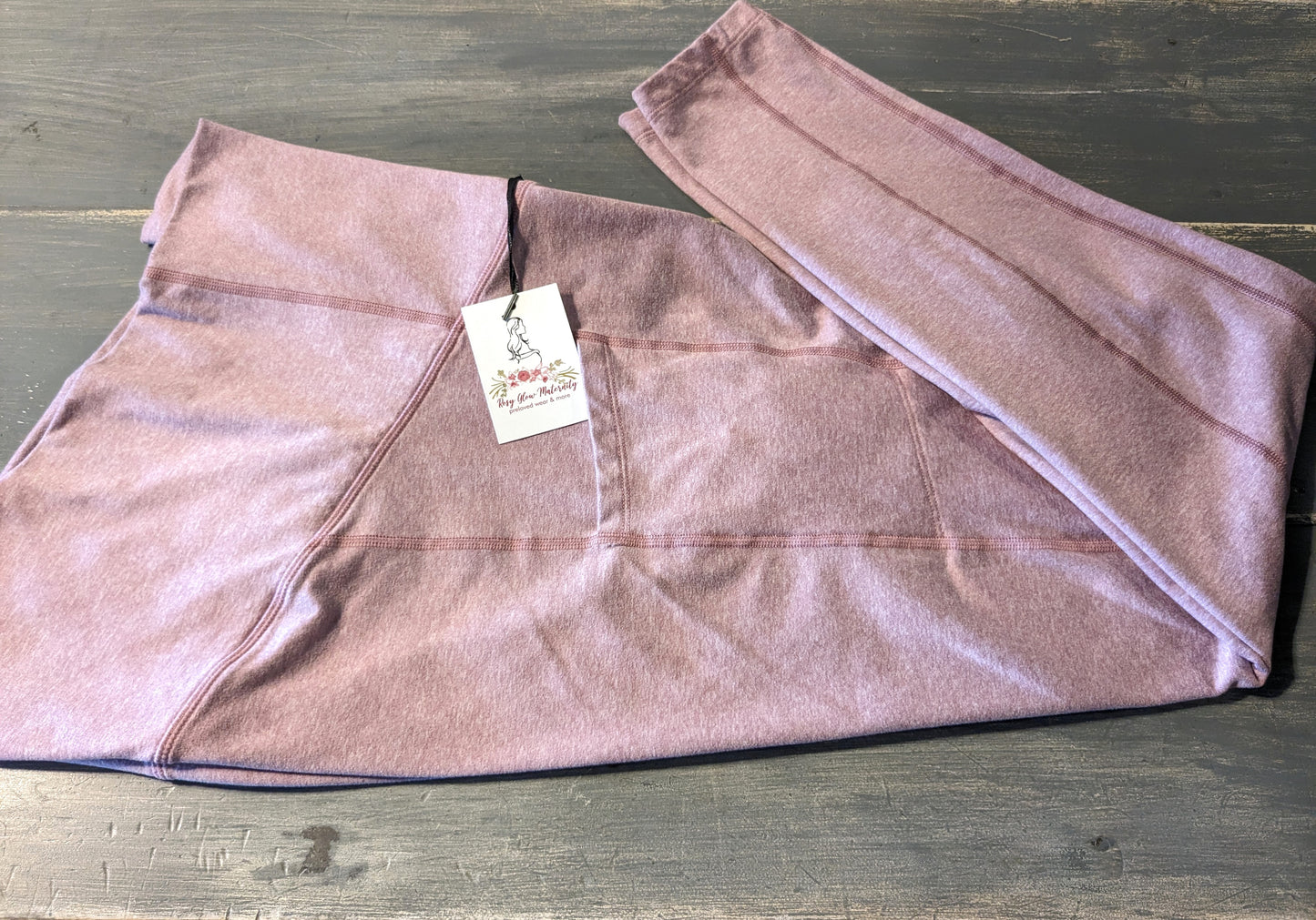 Active full panel side pockets 28" leggings, Mauve
