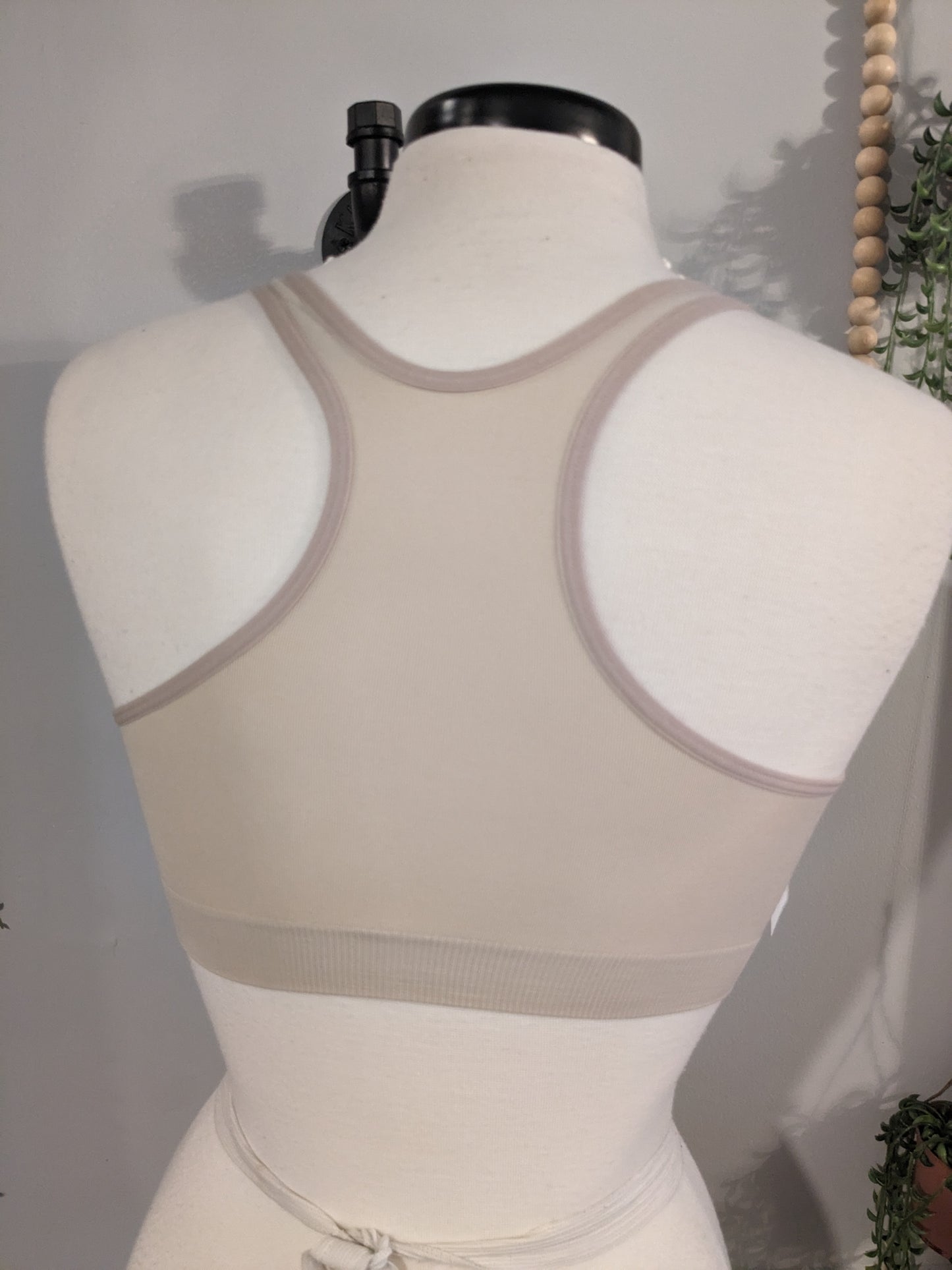 Criss-cross racerback lounging nursing bra, Nude