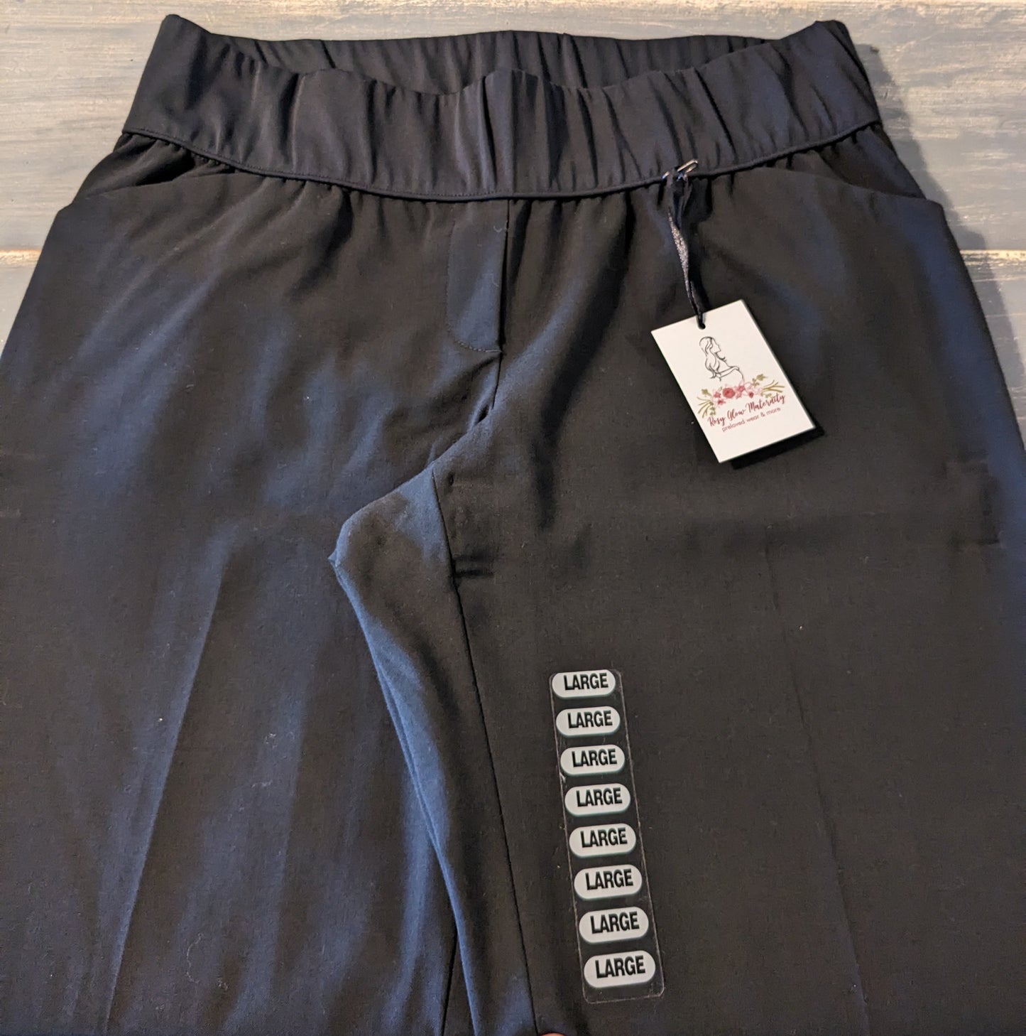 Under-belly panel 31" wide leg trousers, Black