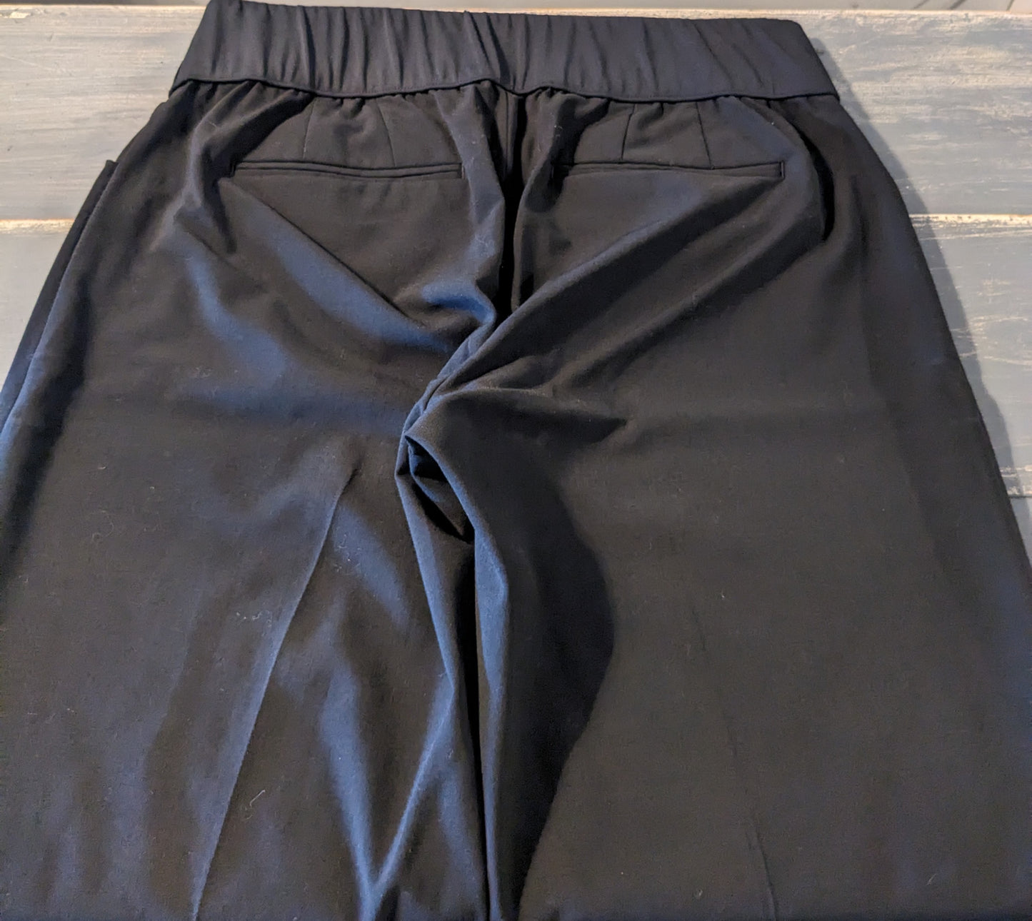 Under-belly panel 31" wide leg trousers, Black