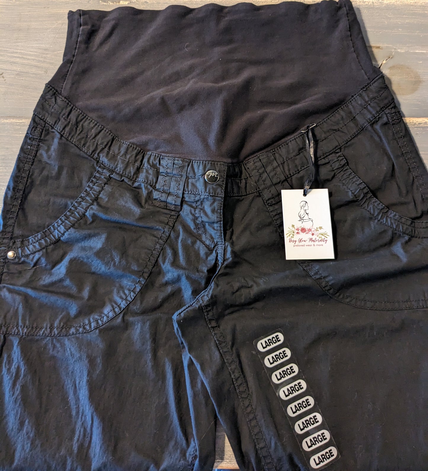 Full panel pocket 28" cargo pants, Black