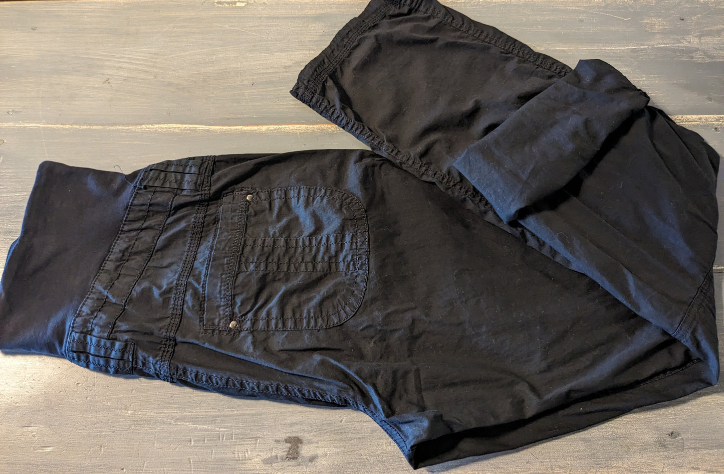 Full panel pocket 28" cargo pants, Black