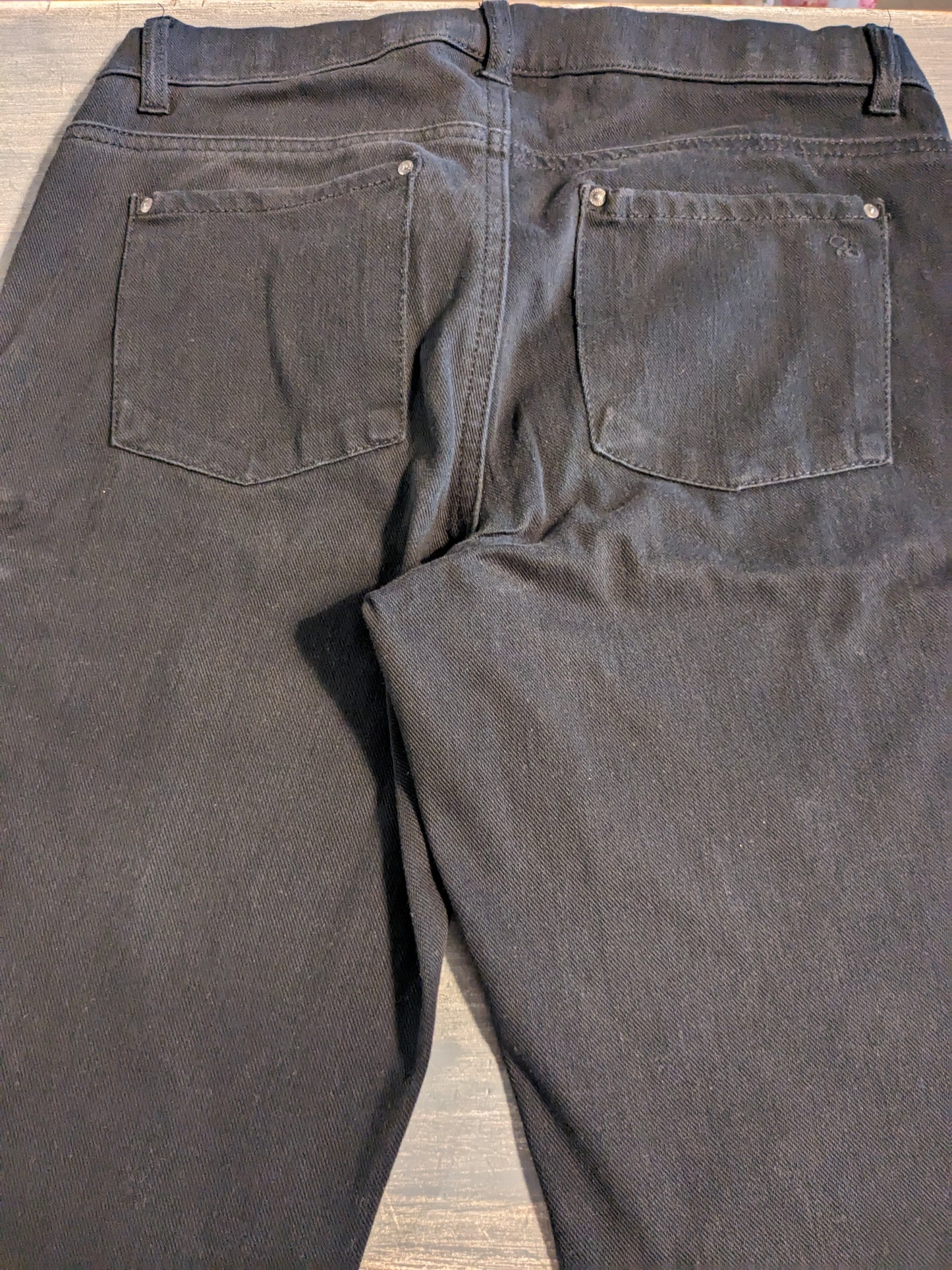 Under-belly elastic waistband 27" skinny jeans, Black