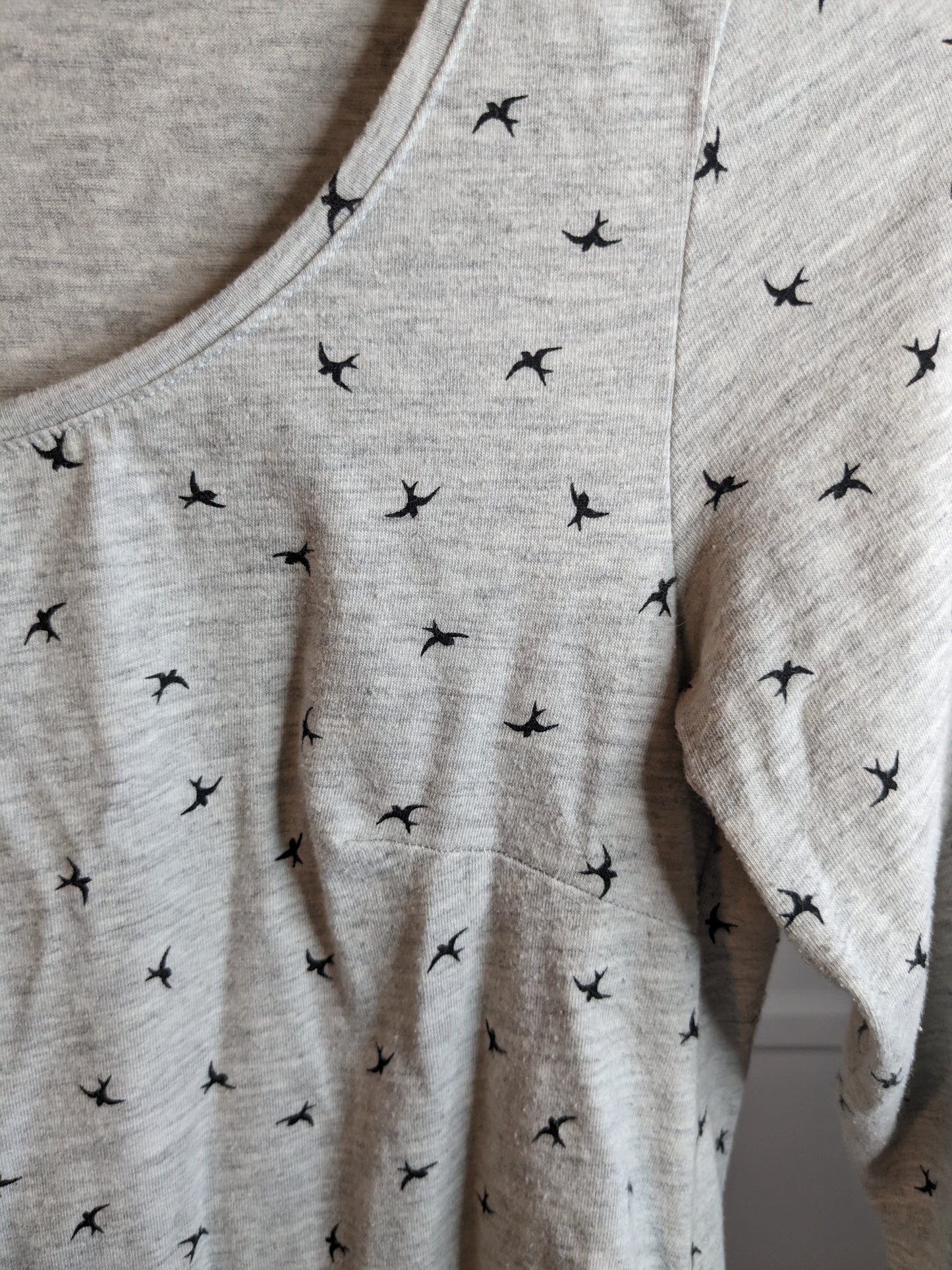 Fitted round neck 3/4 sleeve tee, Multi